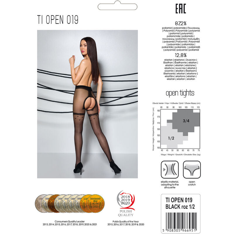 Passion - Tiopen 019 Medias Negro 1/2 20 Den