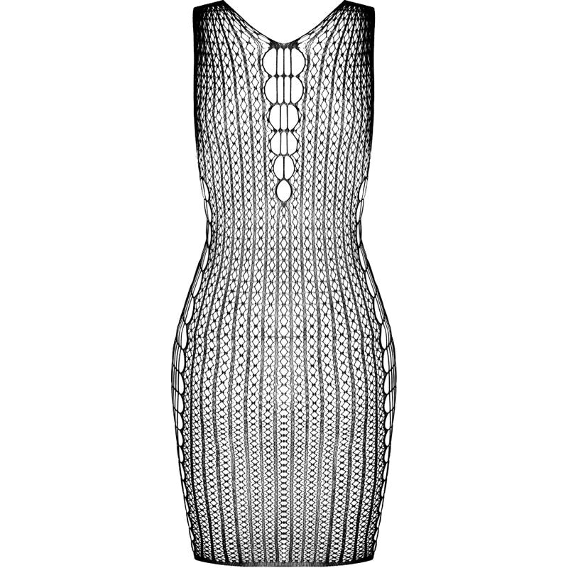 Passion - Bs097 Bodystocking Negro Talla Unica