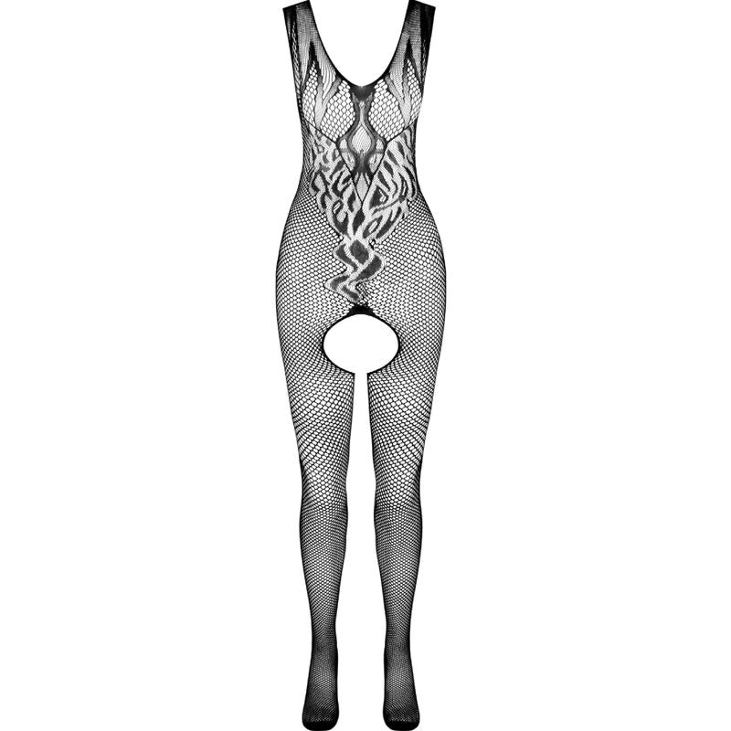 Passion - Bs098 Bodystocking Negro Talla Única