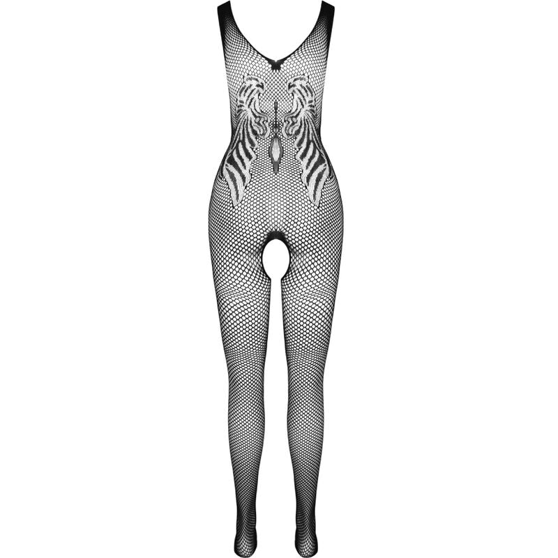 Passion - Bs098 Bodystocking Negro Talla Única