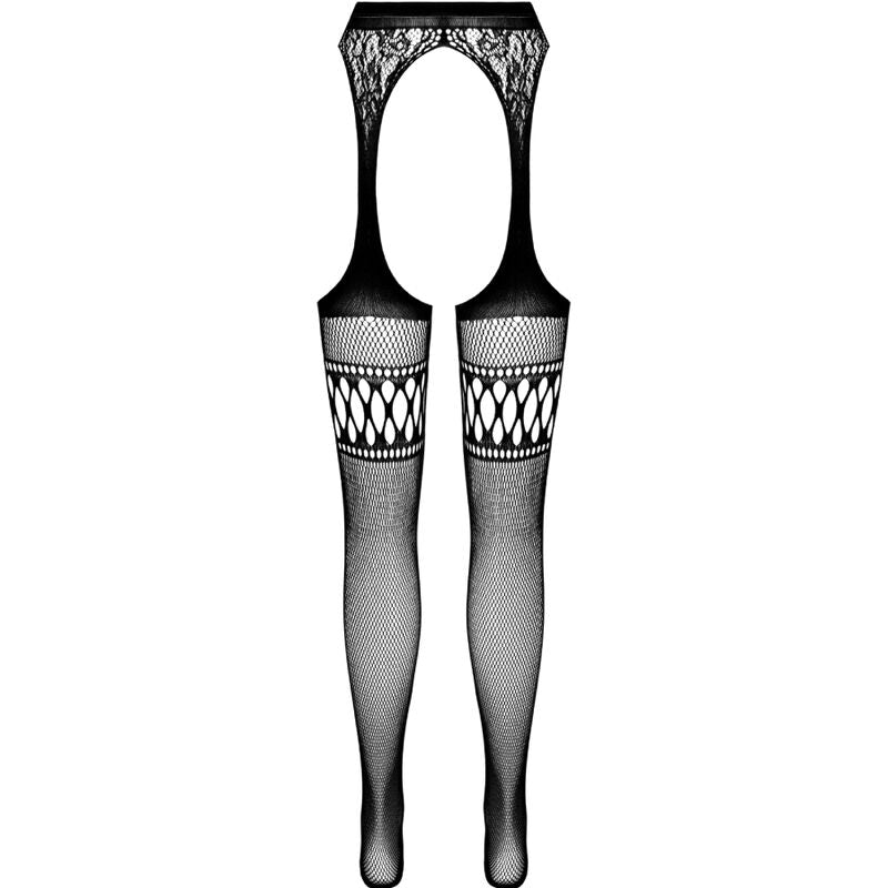 Passion - S026 Medias Con Liguero Negro Talla Única