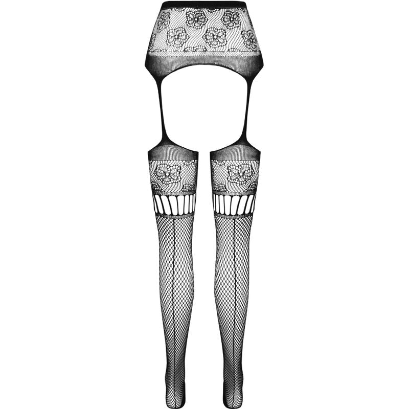 Passion - S030 Medias Con Liguero Negro Talla Unica