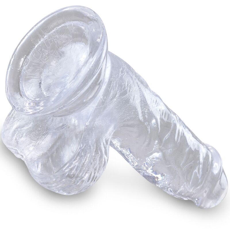 King Cock - Clear Pene Realistico Con Testiculos 10.1 Cm Transparente