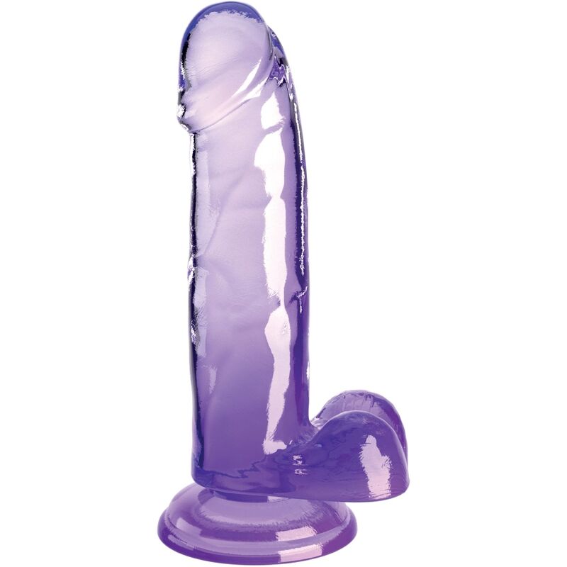 King Cock - Clear Pene Realistico Con Testiculos 15.2 Cm Morado