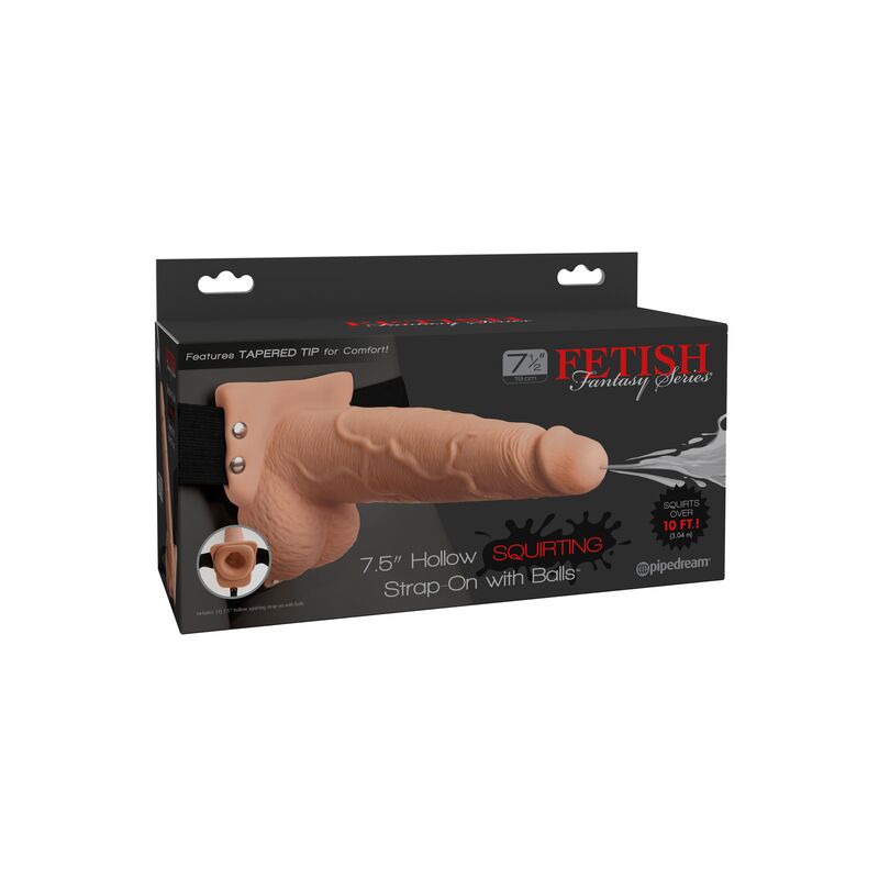 Fetish Fantasy Series - Arnes Ajustable Pene Realistico Con Testiculos Squirting 19 Cm
