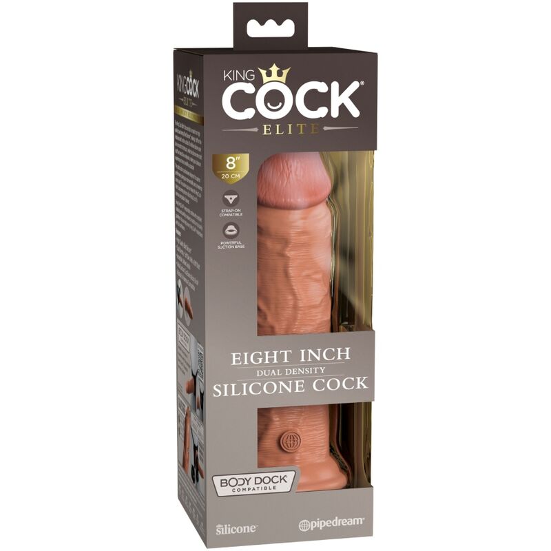 King Cock - Elite Dildo Realistico Silicona 20.3 Cm Caramelo