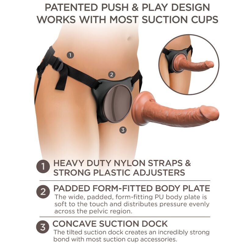 King Cock - Elite Arnes Ajustable Confortable Con Dildo 17.8 Cm