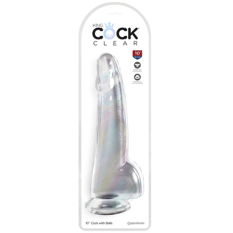 King Cock - Clear Dildo Con Testiculos 19 Cm Transparente