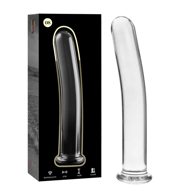 Dildo Cristal Nebula Series By Ibiza - Modelo 8 Borosilicato 14.5 X 2 Cm Transparente