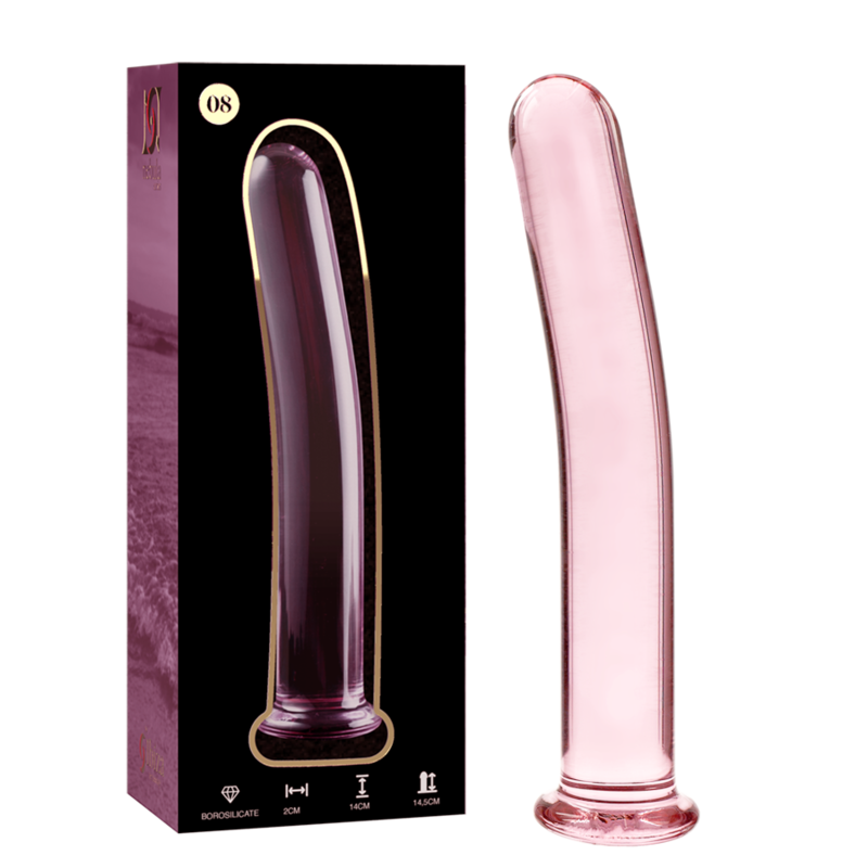 Dildo Cristal Nebula Series By Ibiza - Modelo 8 Borosilicato 14.5 X 2 Cm Rosa