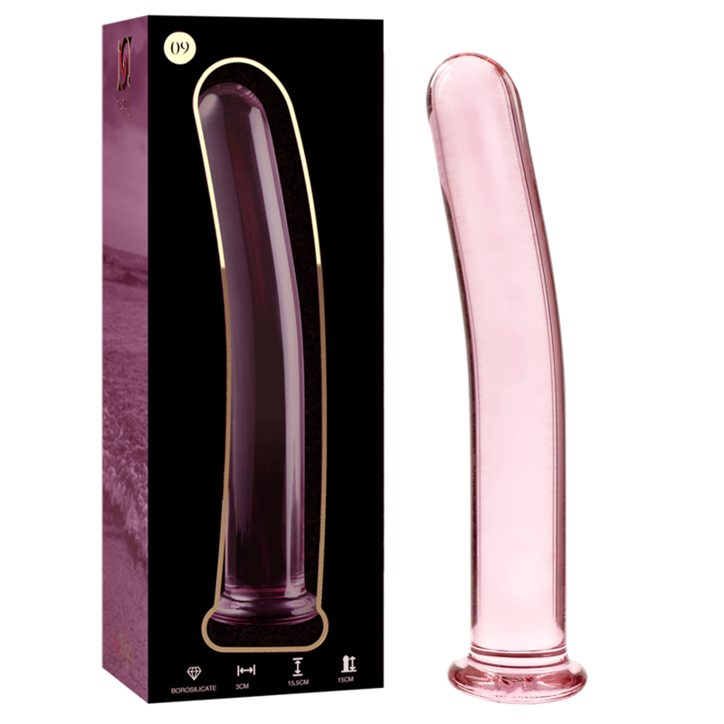 Dildo Cristal Nebula Series By Ibiza - Modelo 9 Borosilicato 15.5 X 2.5 Cm Rosa