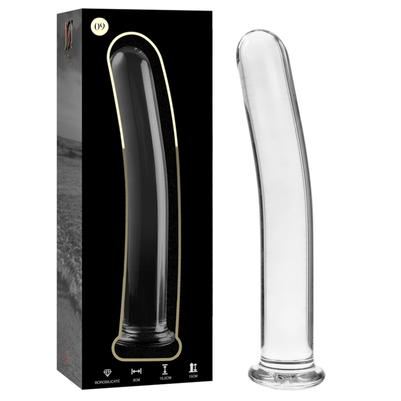 Dildo Cristal Nebula Series By Ibiza - Modelo 9 Borosilicato 15.5 X 2.5 Cm Transparente