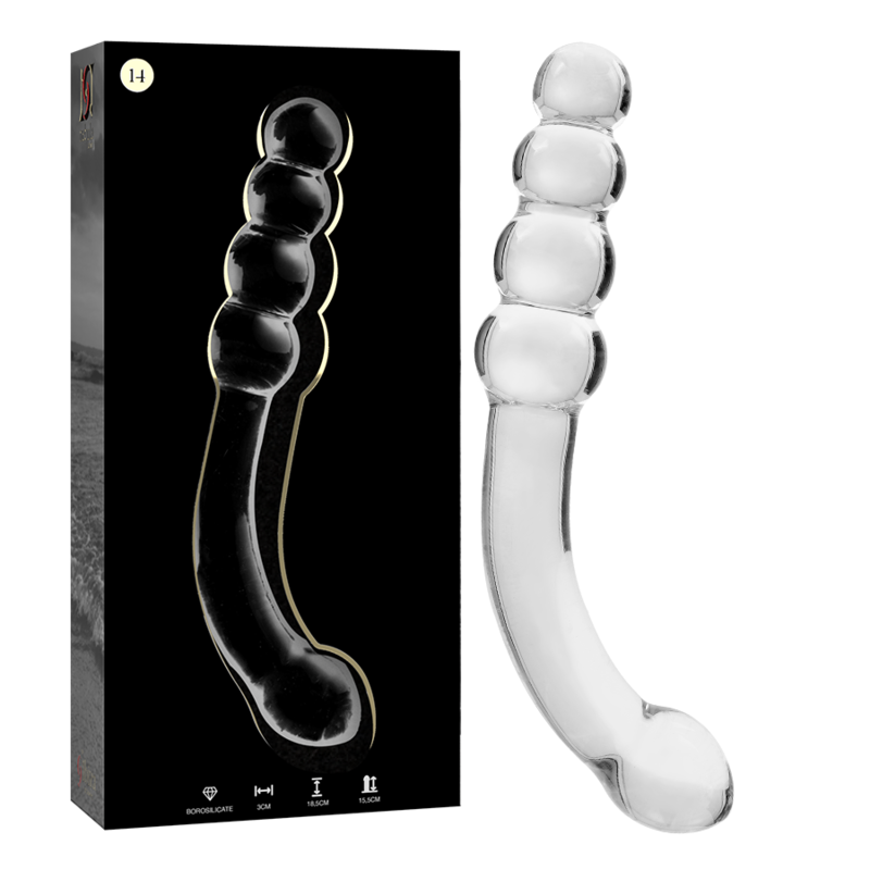 Dildo Cristal Nebula Series By Ibiza - Modelo 14 Borosilicato 18.5 X 3 Cm Transparente
