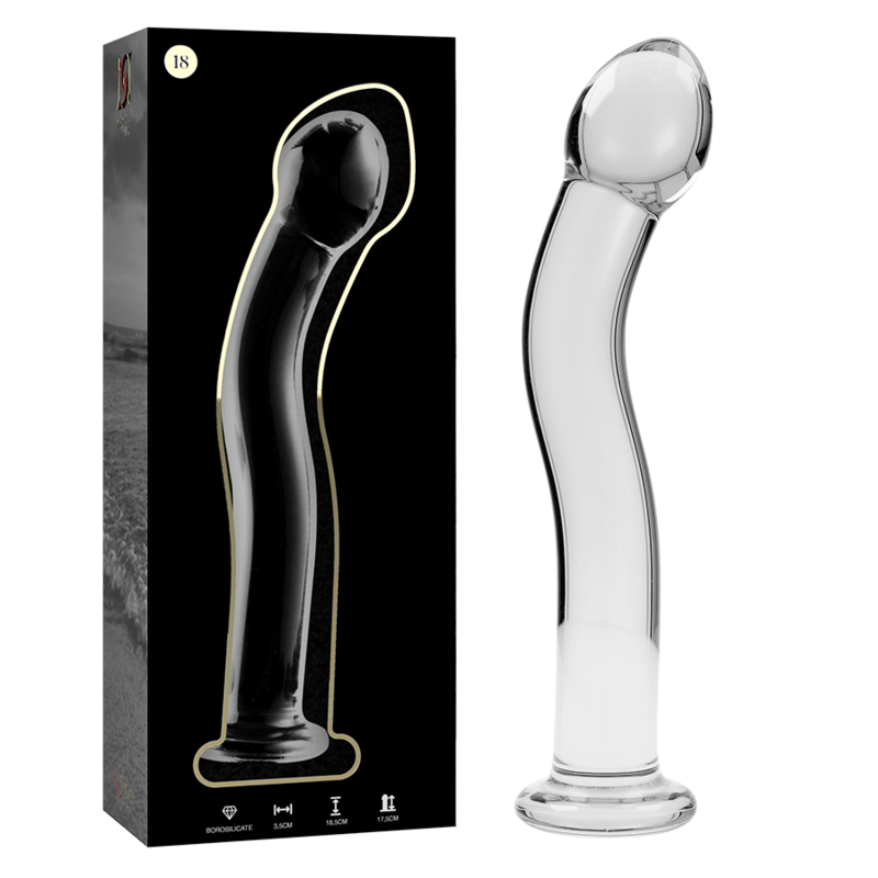 Dildo Cristal Nebula Series By Ibiza - Modelo 18 Borosilicato 18.5 X 3.5 Cm Transparente