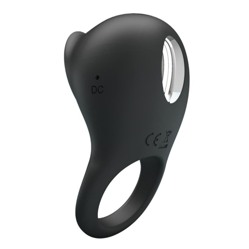 Pretty Love - Anillo Vibrador Para Pene Con Lengua Negro