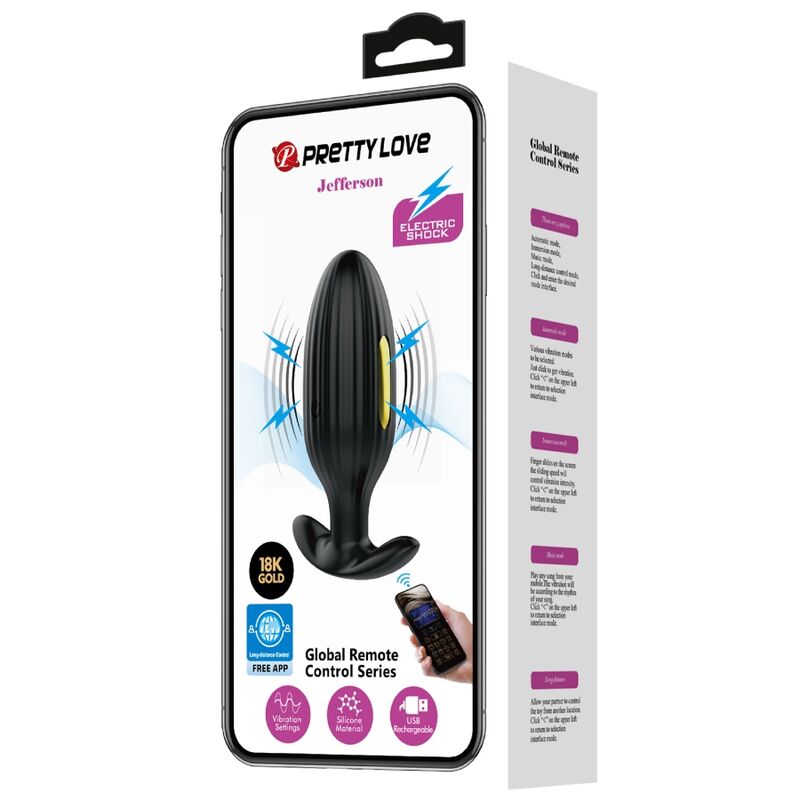 Pretty Love - Jefferson Plug Anal Controlado Por App Negro