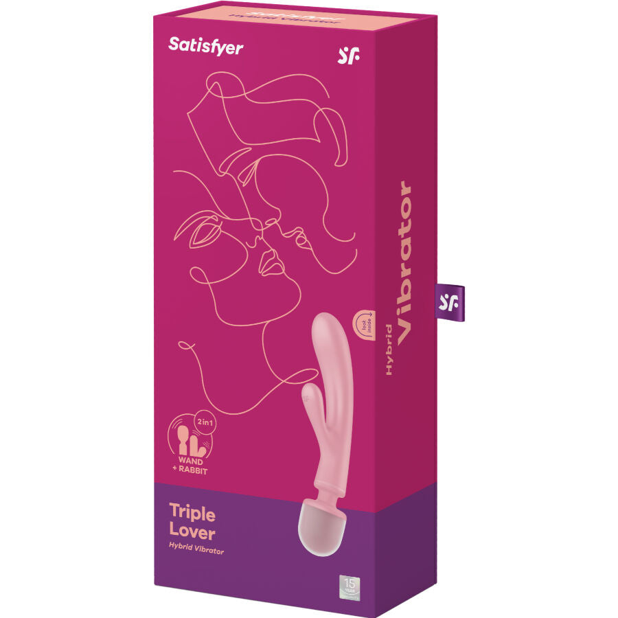 Masajeador Vibrador Satisfyer Triple Lover Rabbit Rosa