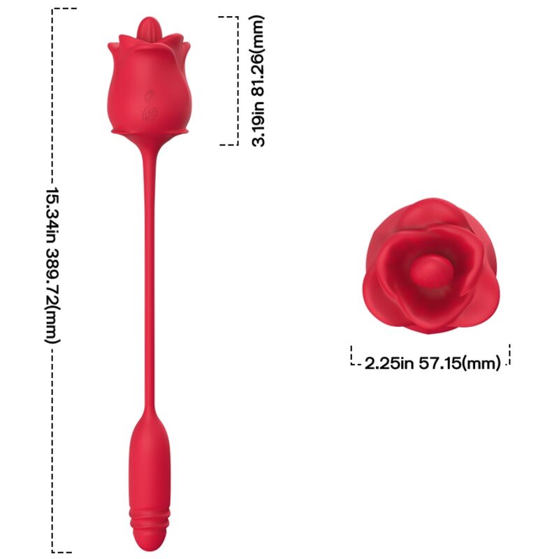 Armony - Rosa 3 En 1, Estimulador, Succión Y Up&Down Con Cola Rojo