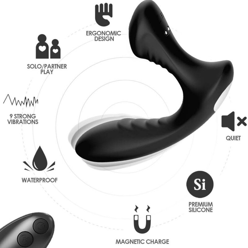 Armony - Storm Vibrador Anal Prostata & Plug Control Remoto Negro