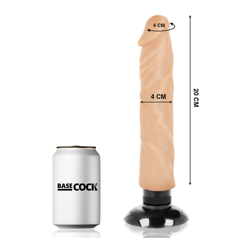 Basecock - Vibrador Realistico 2-1 Natural 20 Cm -O- 4 Cm