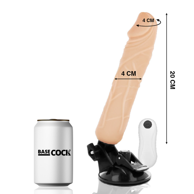 Basecock - Vibrador Realistico Control Remoto Natural 20 Cm -O- 4 Cm