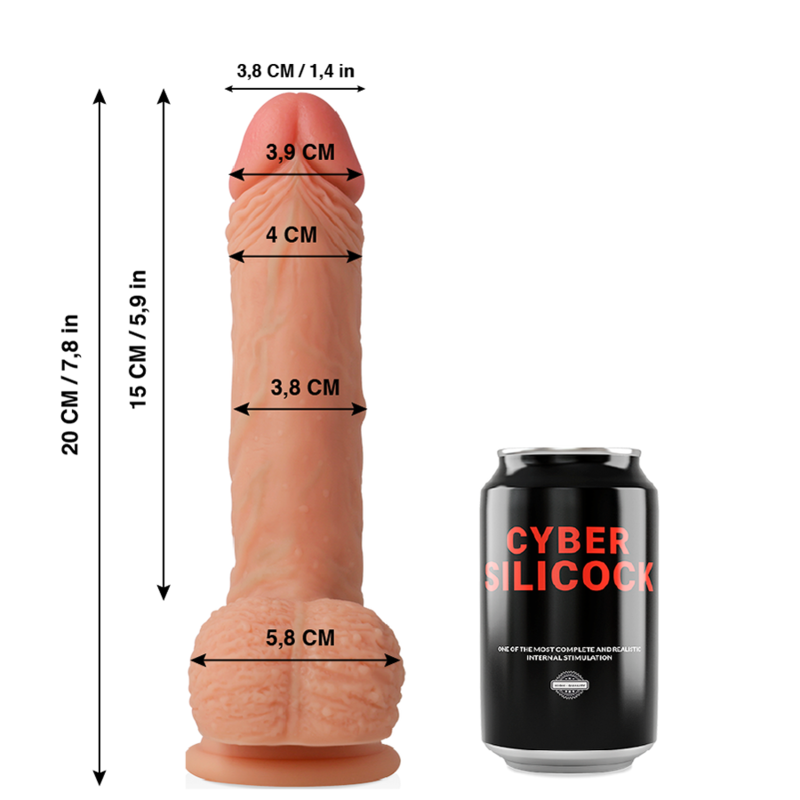 Cyber Silicock - Freeman Realistico Silicona Liquida 20 Cm -O- 3.8 Cm