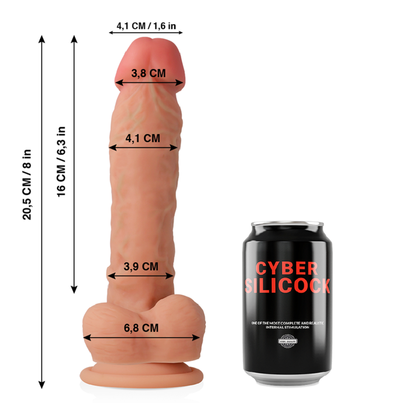 Cyber Silicock - Magnus Realistico Silicona Liquida 20.5 Cm -O- 4.1 Cm