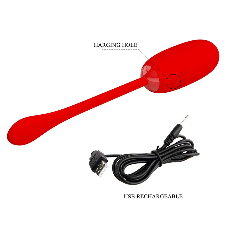 Pretty Love - Julius Huevo Vibrador Impermeble & Recargable Rojo