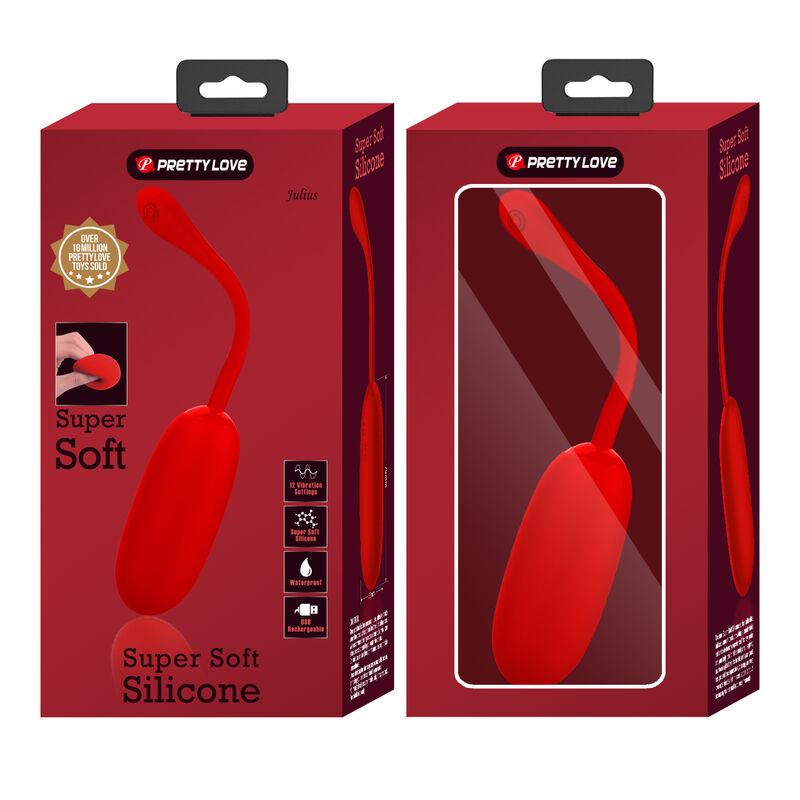 Pretty Love - Julius Huevo Vibrador Impermeble & Recargable Rojo