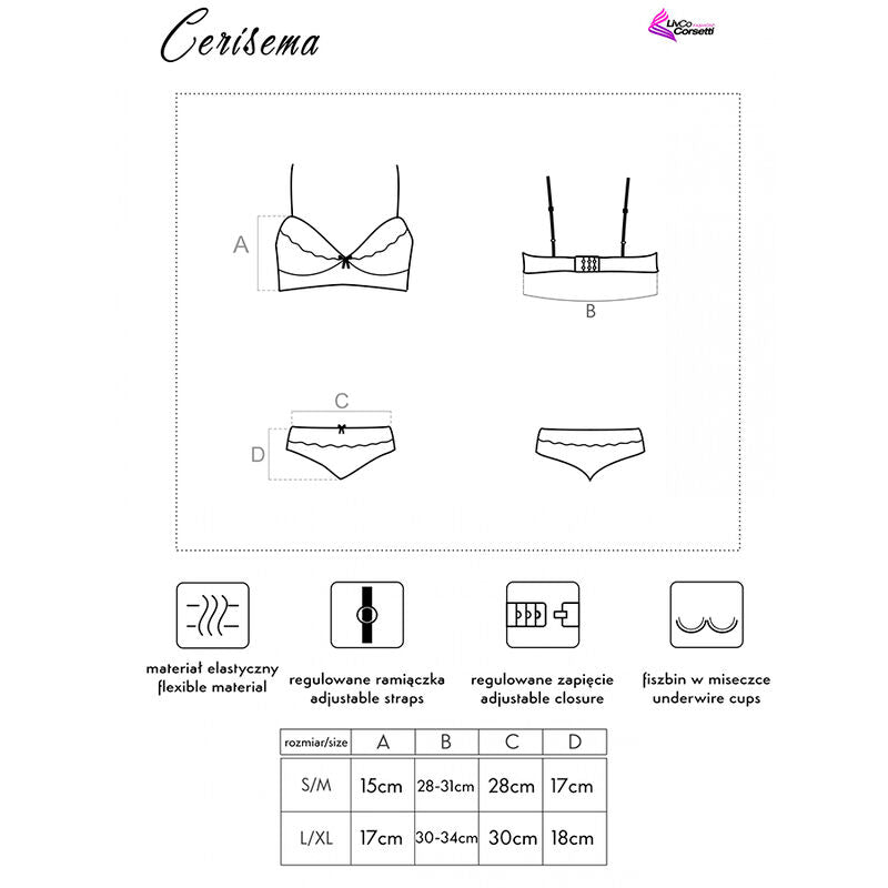 Livco Corsetti Fashion - Cerisema Lc 21005 Bra + Panty Coral L/Xl
