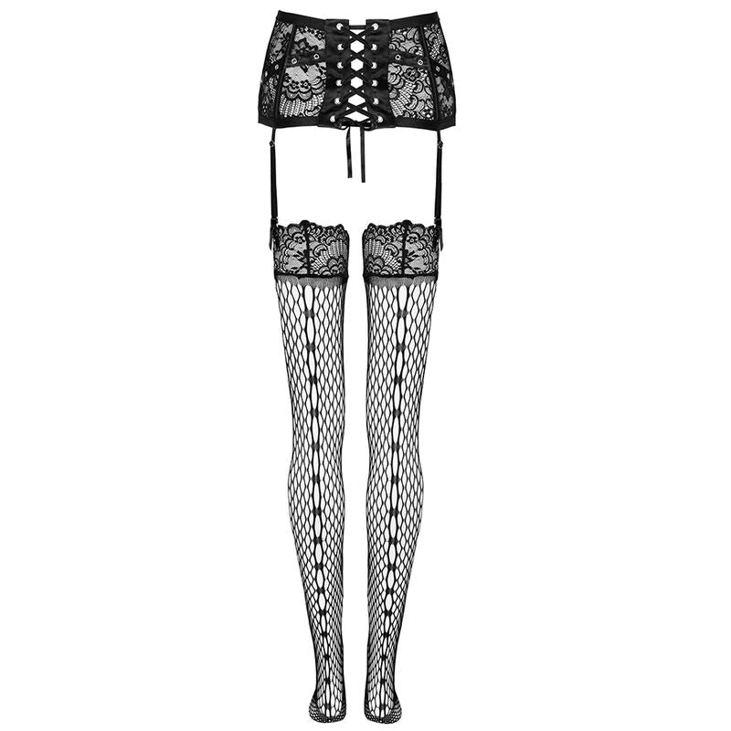 Livco Corsetti Fashion - Jelly Lc 90673 Liguero + Medias Negro S/M