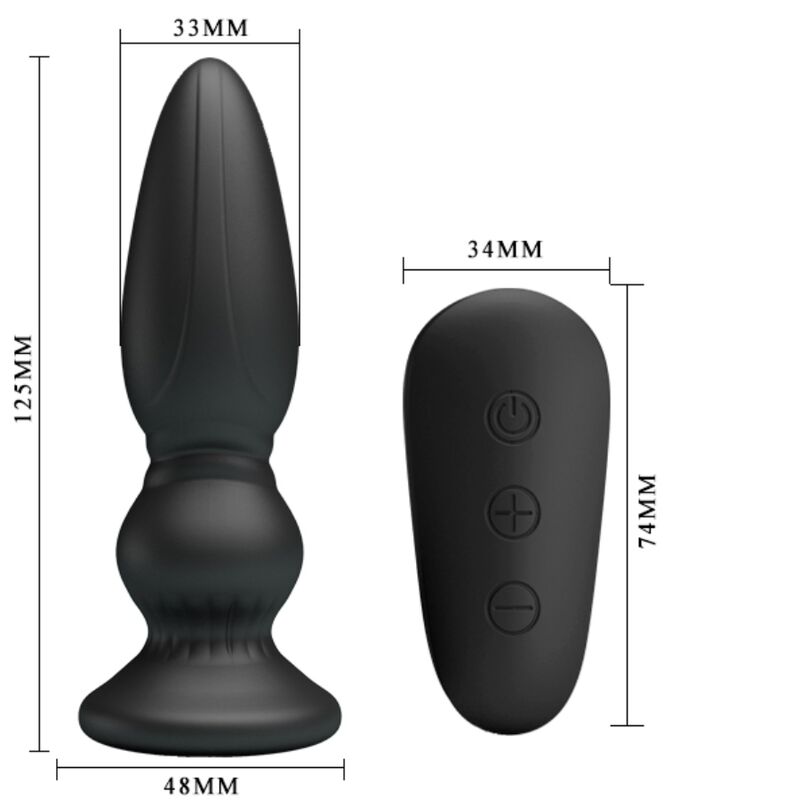 Mr Play - Vibrador Potente Control Remoto Anal Plug Negro