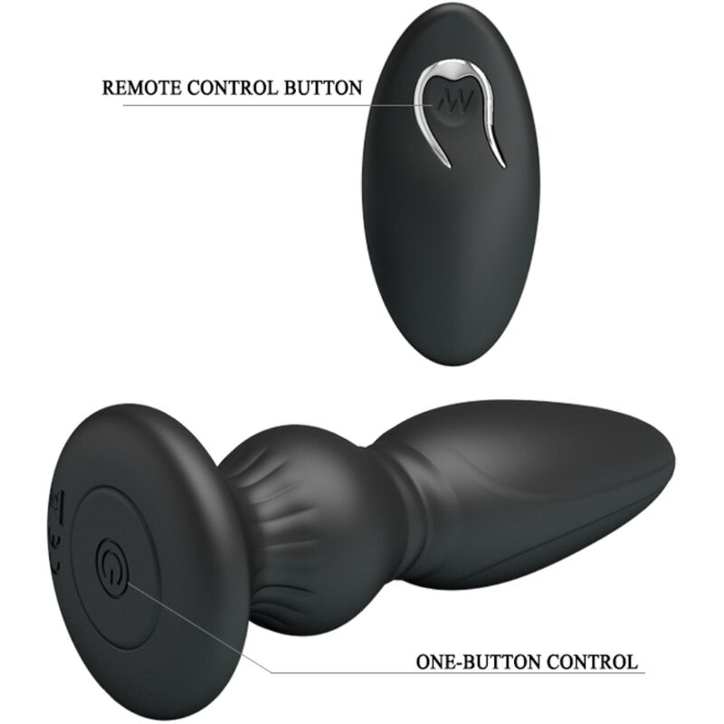 Mr Play - Vibrador Potente Control Remoto Anal Plug Negro