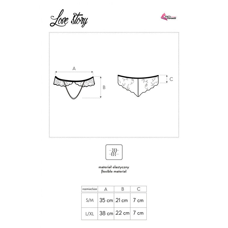 Livco Corsetti Fashion - Love Story Lc 90679 Panty Crotchless Negro S/M