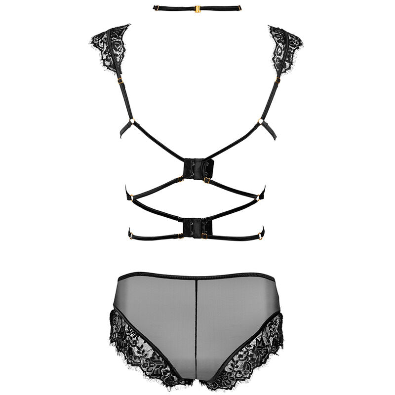 Livco Corsetti Fashion - Palmenom Lc 90614 Sujetador + Panty Negro S/M