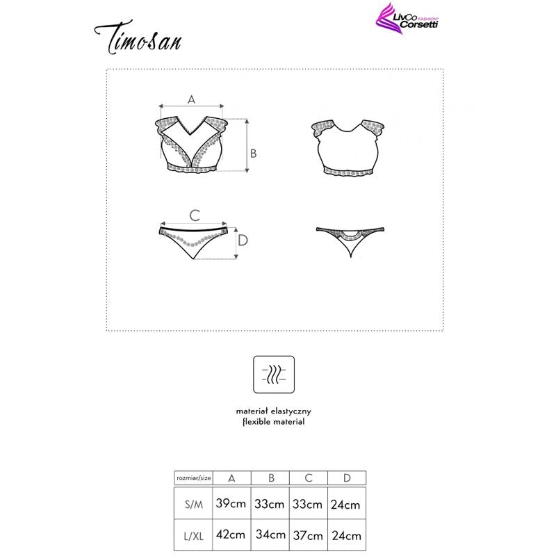 Livco Corsetti Fashion - Timosan Lc 90631 Sujetador + Panty Negro S/M