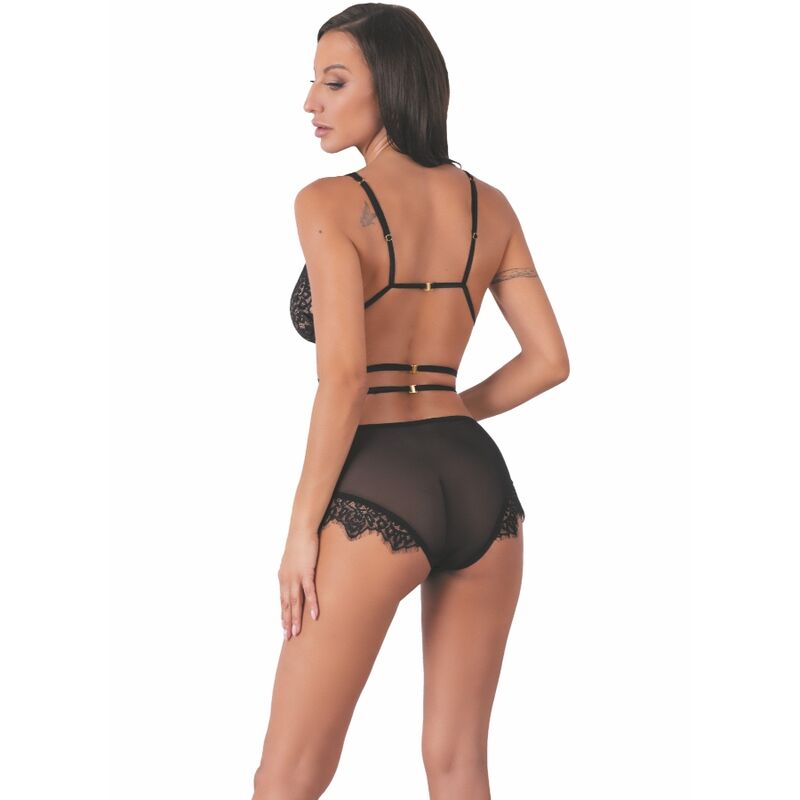Livco Corsetti Fashion - Drezna Lc 90733 Sujetador + Panty Negro S/M