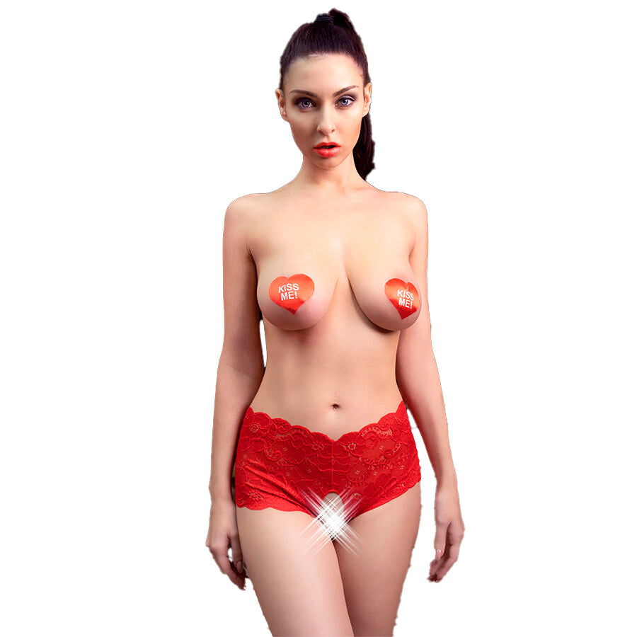Chilirose - Cr 4641 Panties Crotchless Rojo S/M