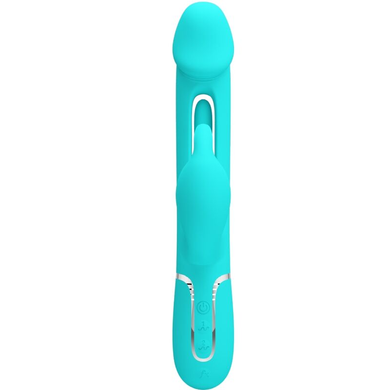 Pretty Love - Kampas Vibrador Rabbit 3 En 1 Multifunción Con Lengua Verde Agua