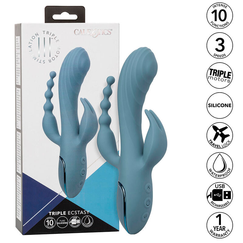 Calexotics - Vibrador Triple Éxtasis Gris