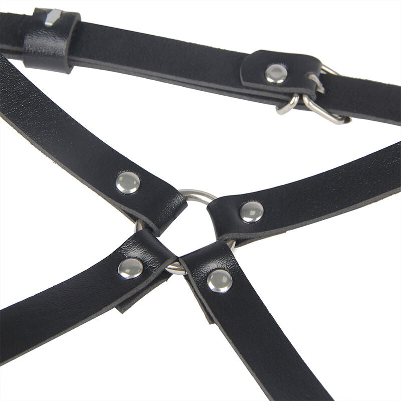 Subblime - Arnés Cintura Y Piernas Cuero Negro Talla Única