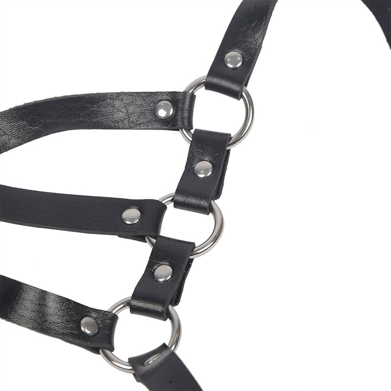 Subblime - Arnés De Cuerpo Correas Ajustable Cuero Negro Talla Única