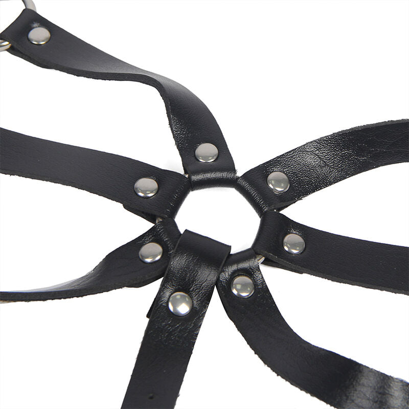 Subblime - Arnés De Cuerpo Correas Ajustable Cuero Negro Talla Única