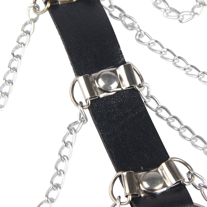 Subblime - Arnés De Pecho Cadenas Cuero Negro Talla Única