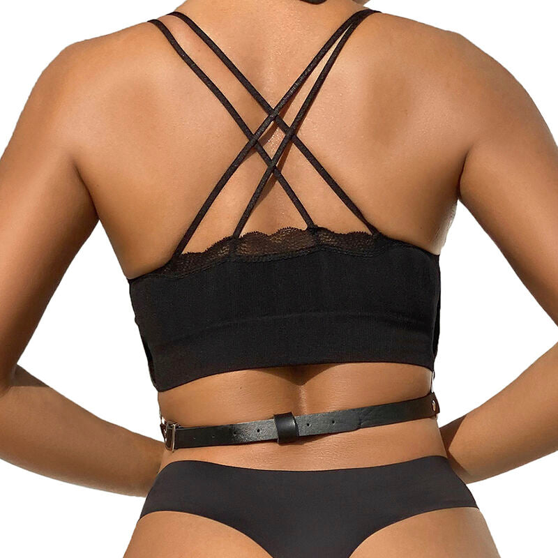Subblime - Arnés De Pecho Cadenas Cuero Negro Talla Única