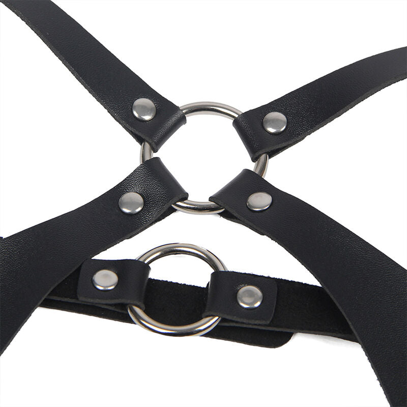 Subblime - Arnés Cuerpo Entero Con Hebillas Cuero Negro Talla Única