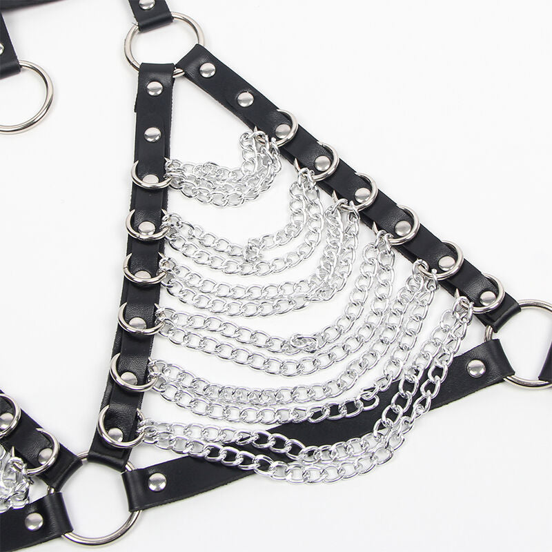 Subblime - Arnés Sujetador Y Collar Con Cadenas Talla Única