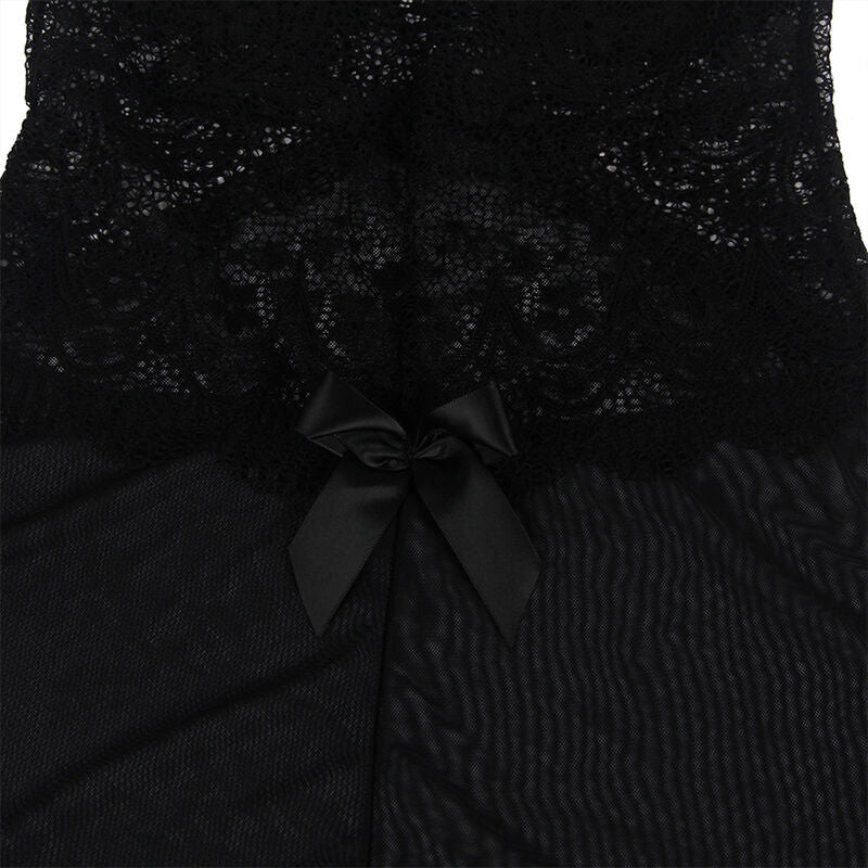 Subblime - Babydoll Tela De Tul Detalle Encaje Y Flor Negro L/Xl