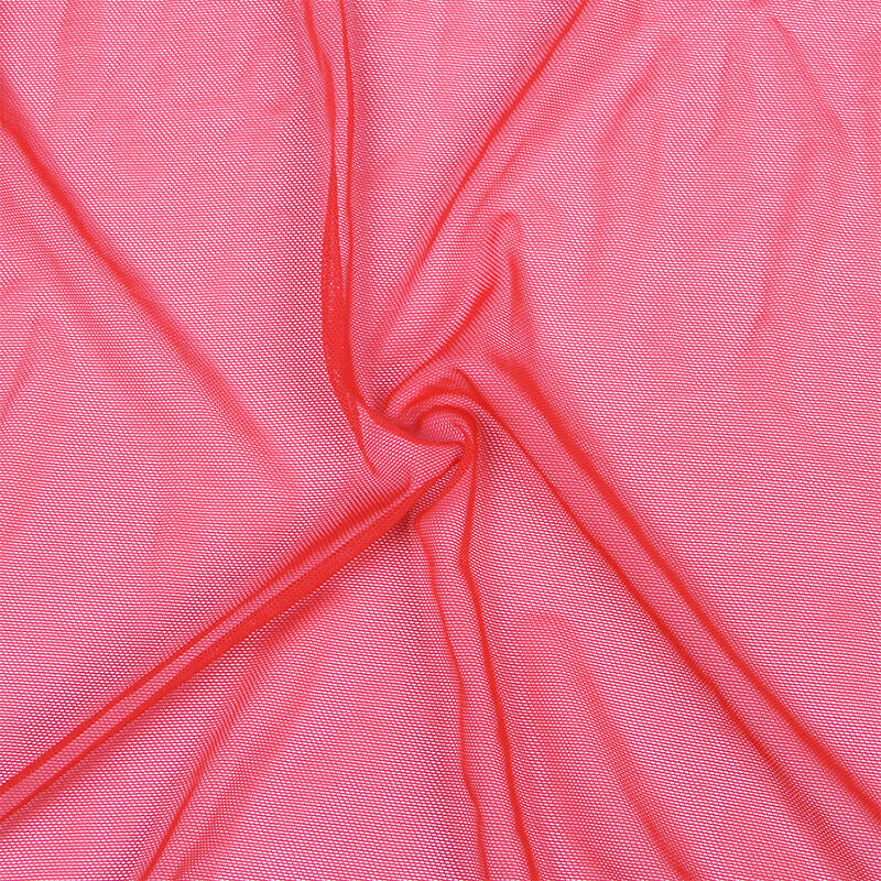 Subblime - Bata Tela Transparente Detalle Encaje Rojo L/Xl