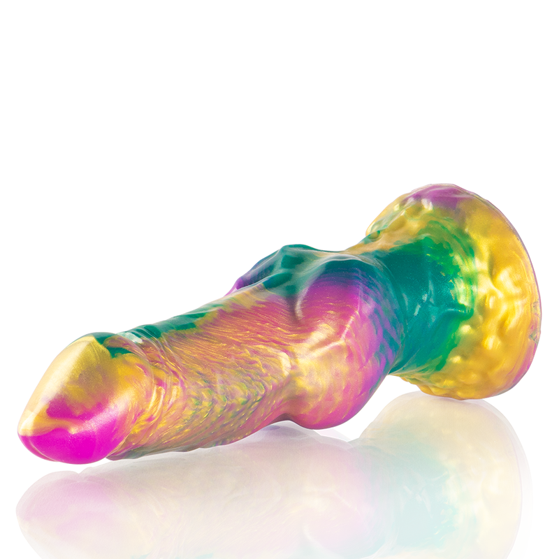 Epic Iris Dildo Con Testículos Arcoíris De Placer